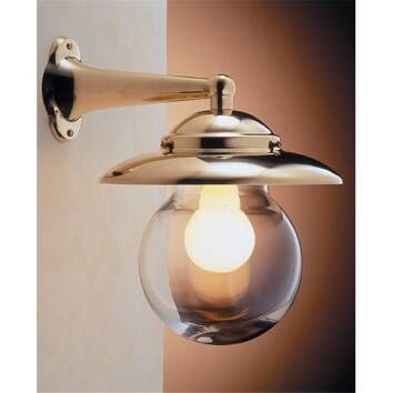 Kleine Wandlampe Messing Glas Maritim IP43 Hof