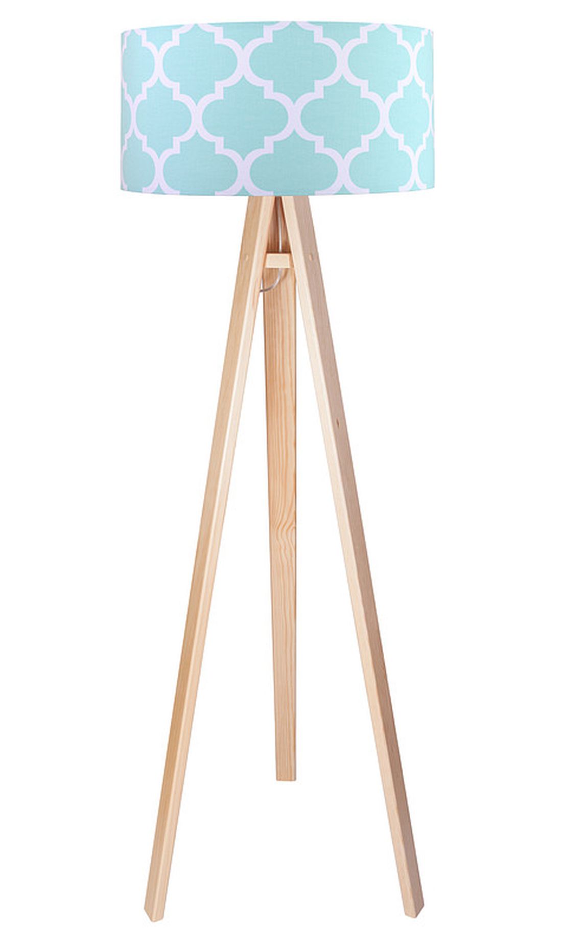 Stehlampe Farbig Braun Blau Stoff Dreibein 140cm Retro