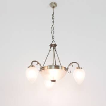 Jugendstil Glas-Pendelleuchte Pendellampe Bronze farben