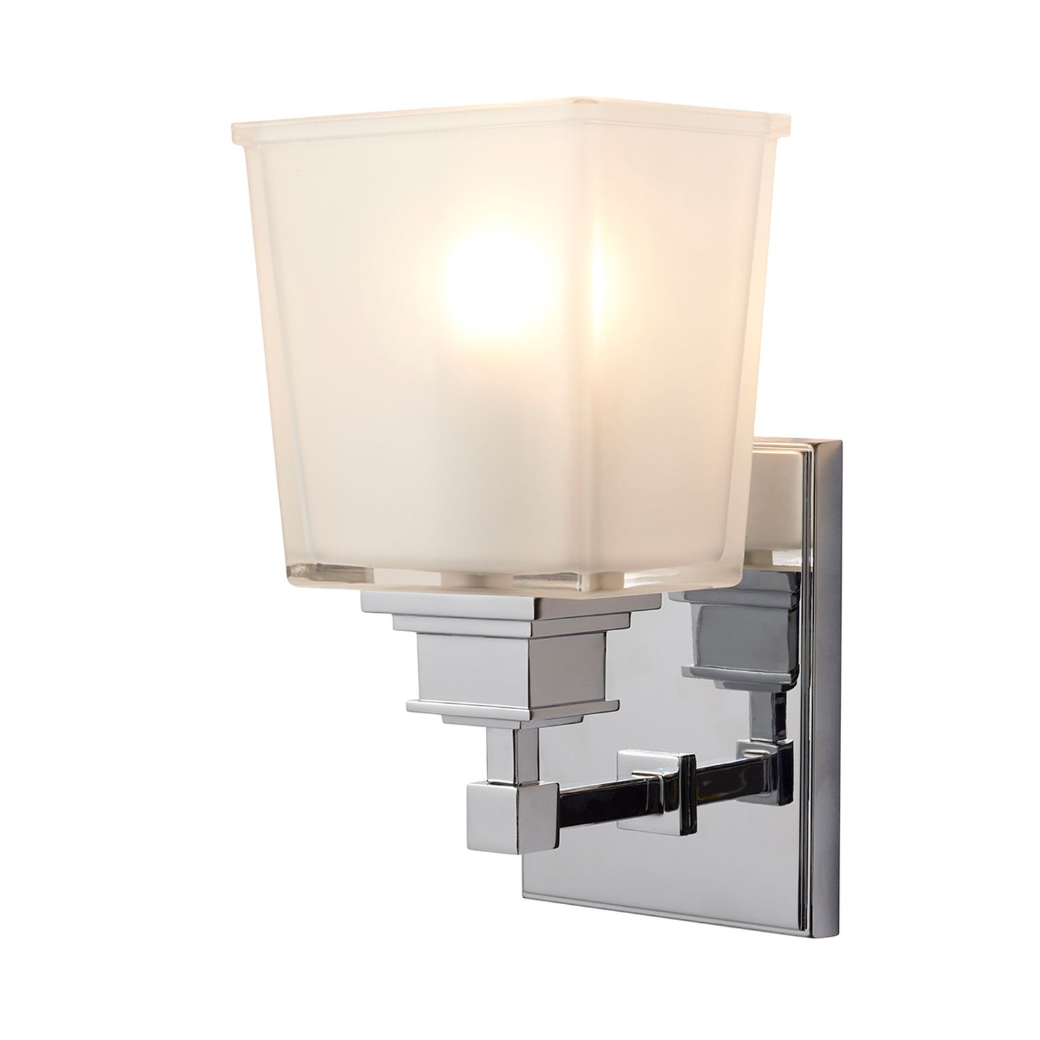 LED Badezimmer Lampe IP44 Chrom Weiß Glas Schirm