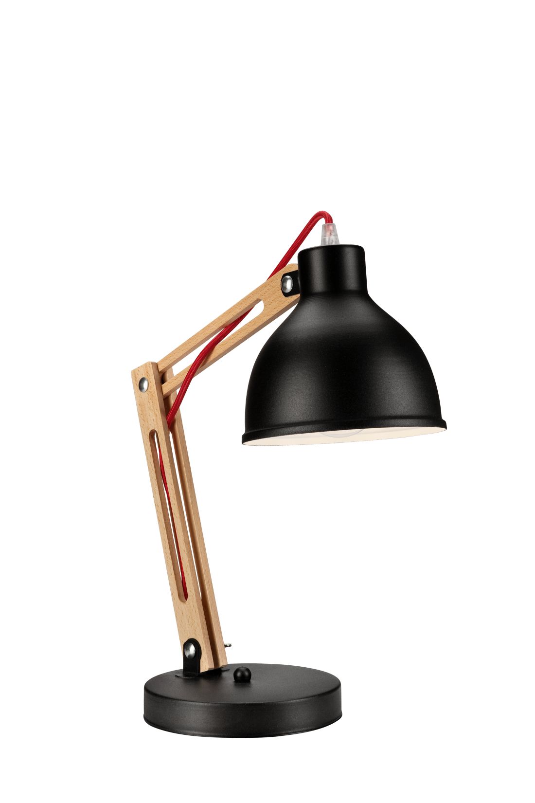 Schreibtischlampe Metall Holz Schwarz 44cm Modern