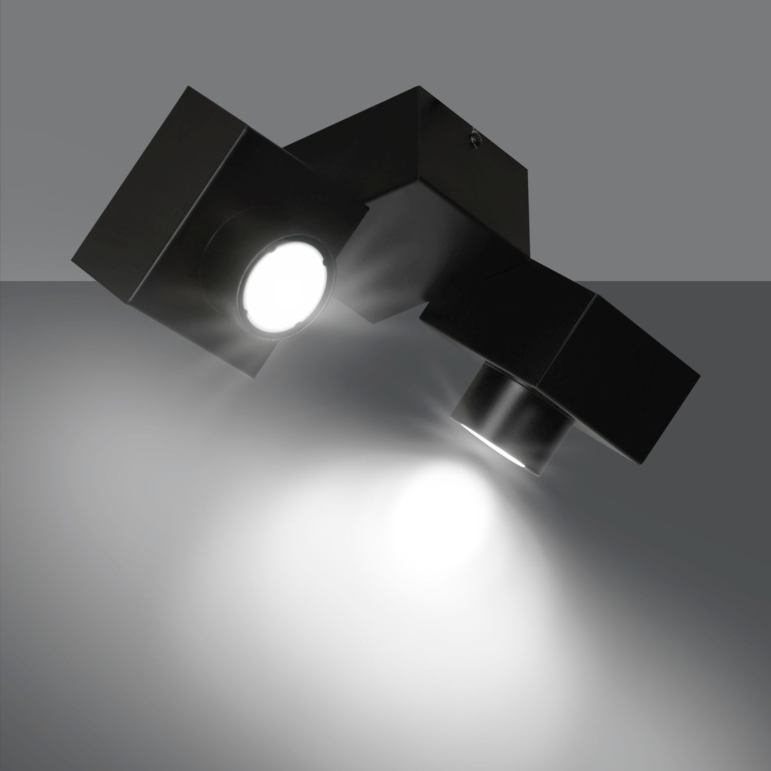 Deckenlampe Schwarz Metall eckig Design 2-flammig
