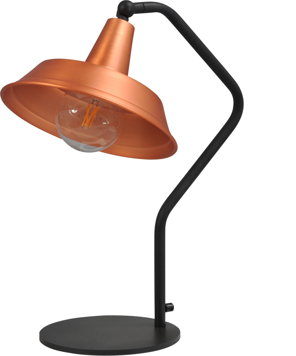 Tischlampe in Kupfer Industriestil Schirm ∅25cm