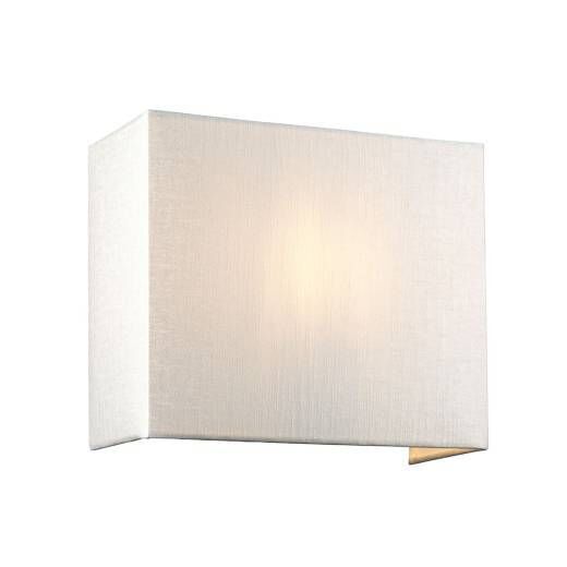 Eckige Wandleuchte Stoff Creme Messing E27 NADATILA