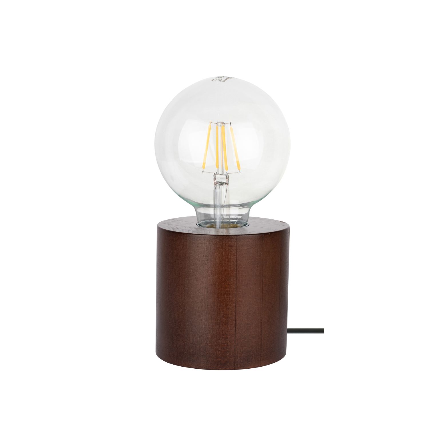 Tischlampe mit Schalter Holz 10cm E27 dekorativ