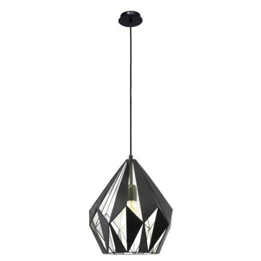 Kunstvolle Hängeleuchte Carlton 1 Silber Ø31cm