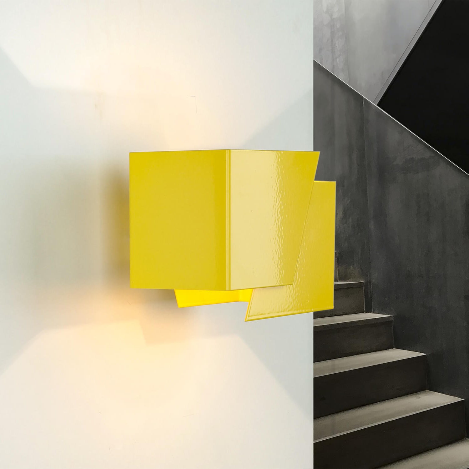 Wandleuchte Treppen Flur Gelb Metall Modern Design