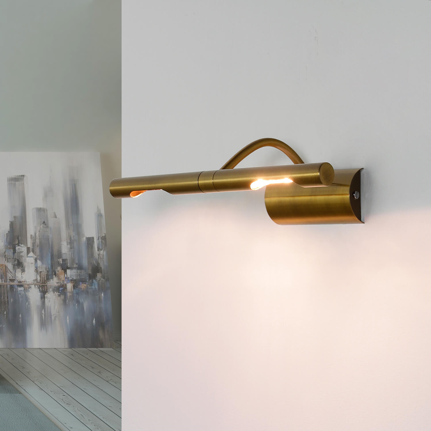 Bilderlampe in Bronze 2x G9 Wohnzimmer