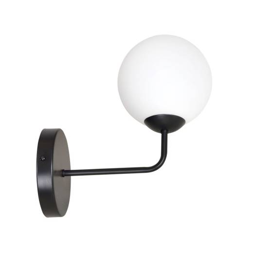 Wandlampe innen Schwarz Weiß Glas Modern E14