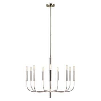 Kronleuchter Metall Jugendstil in Nickel Ø76cm 9-armig