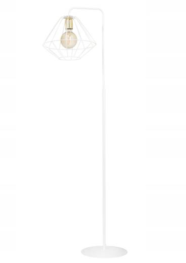 Stehlampe mit Schirm Weiß Metall 150 cm niedrig Retro