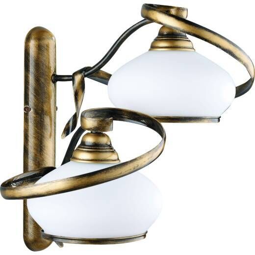 Wandleuchte SALLY Messing Weiß Jugendstil Lampe