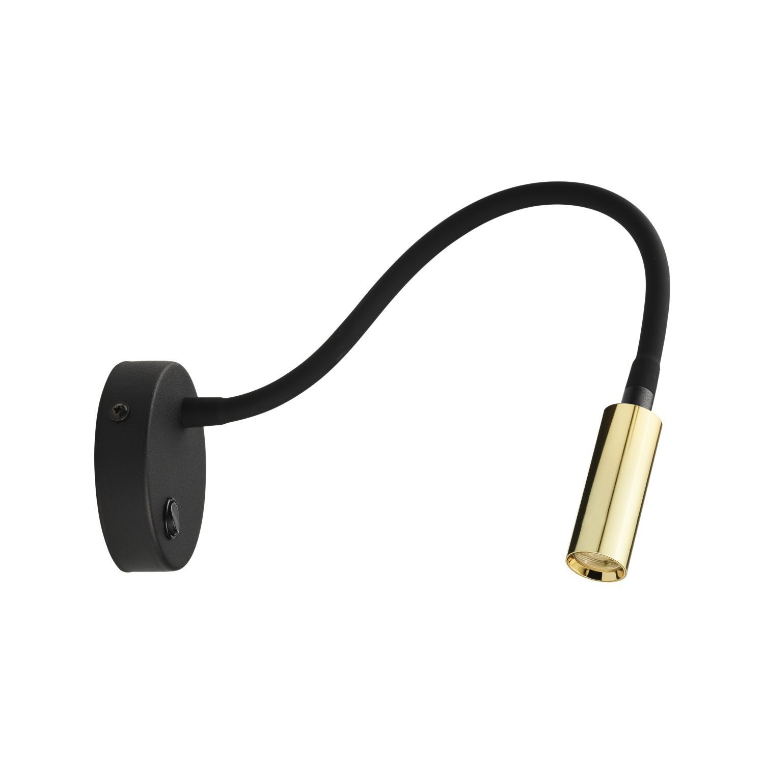 Leselampe Wand mit Schalter Gold Schwarz flexibel