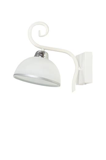 Wandlampe Weiß Metall Glasschirm satiniert E27