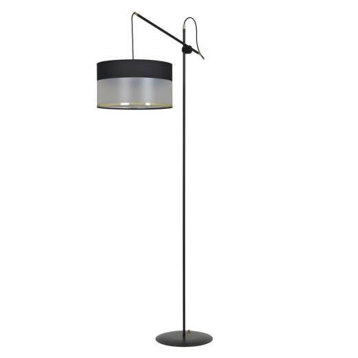 Stehleuchte verstellbar 160 cm Schwarz Silber Gold E27