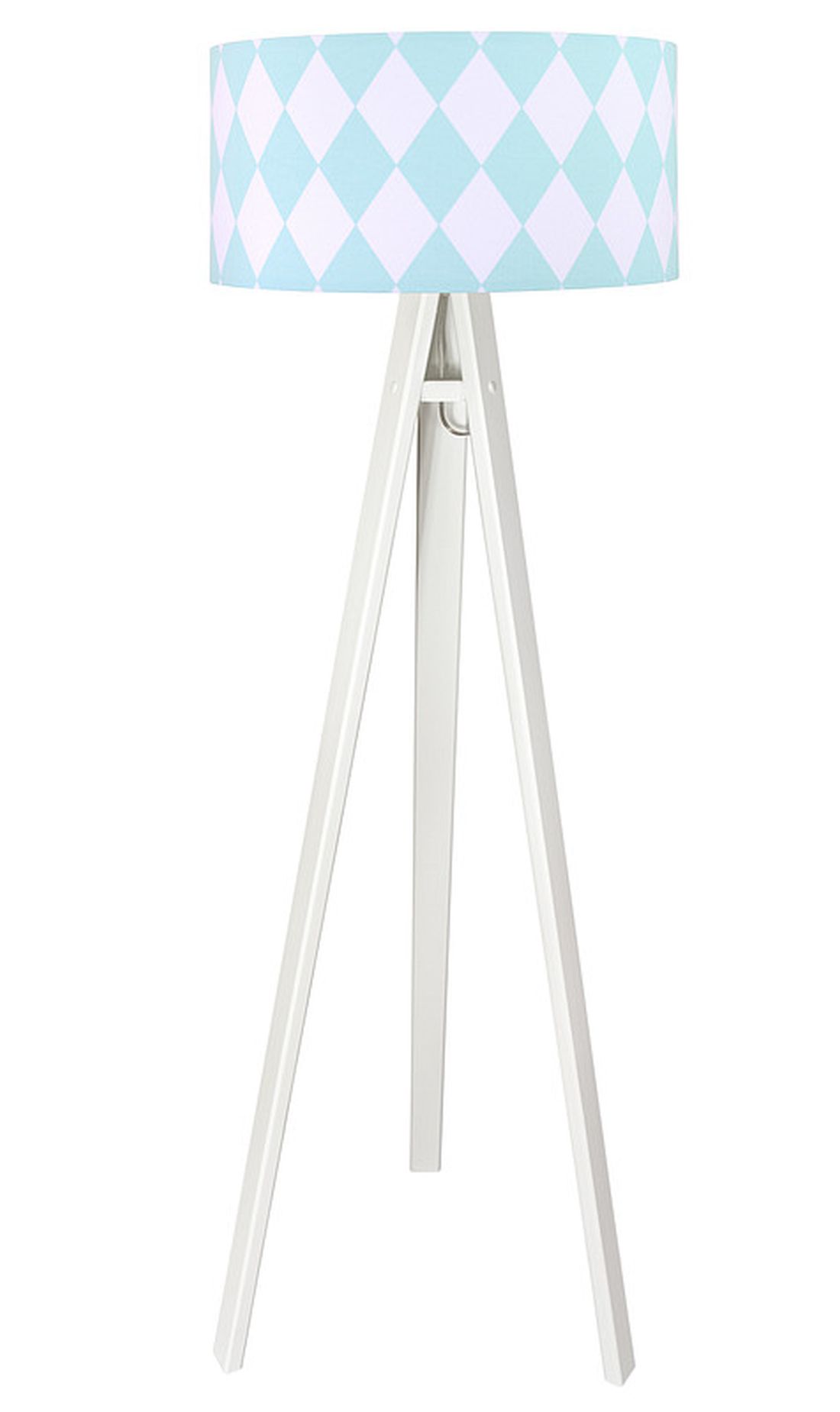 Stehlampe Weiß Blau 140cm Dreibein Wohnzimmer Retro