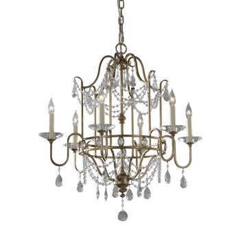 Kronleuchter CANDELA 7 Silber 6xE14 kürzbar Lampe