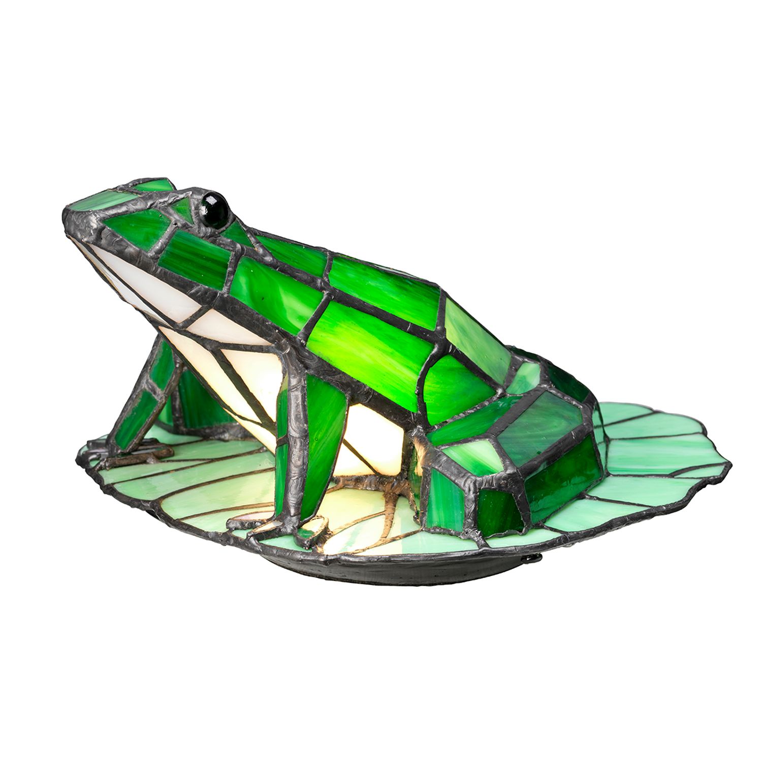 Deko Tischleuchte Glas Tiffany Stil Frosch Grün