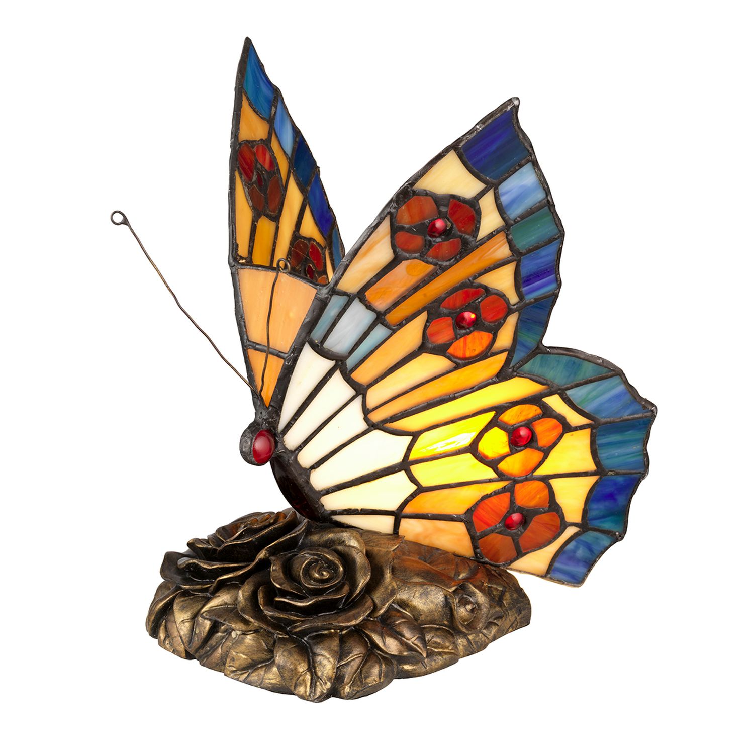 Tischleuchte Tiffany Stil Glas Schmetterling Deko