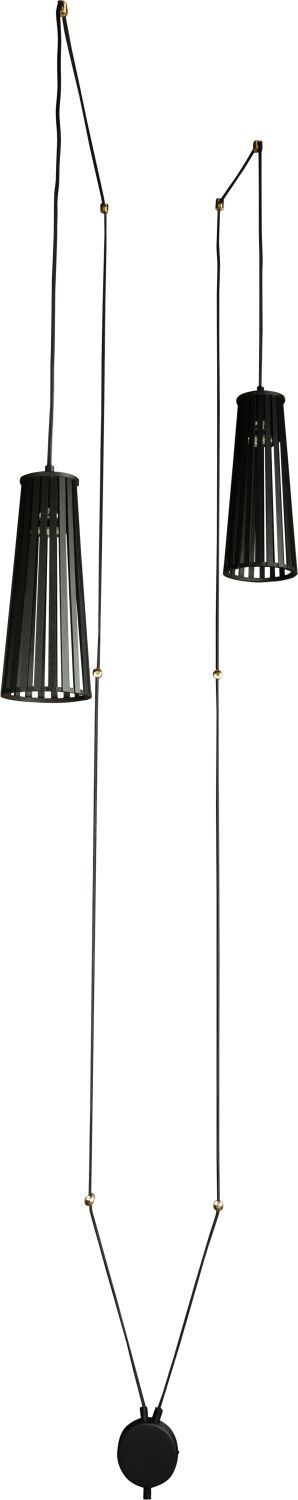 Hängelampe mit Schalter Holz Schwarz 2-flmg Dover