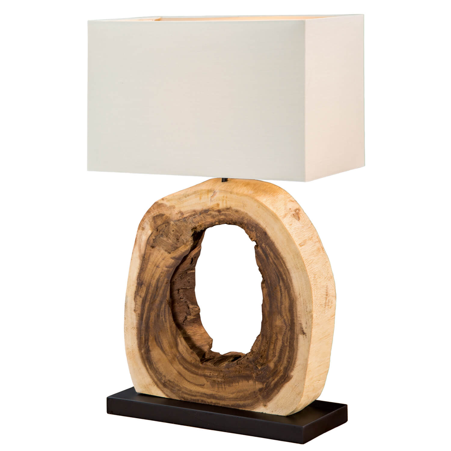 stilvoll Tischlampe Holz Design 60cm weiß