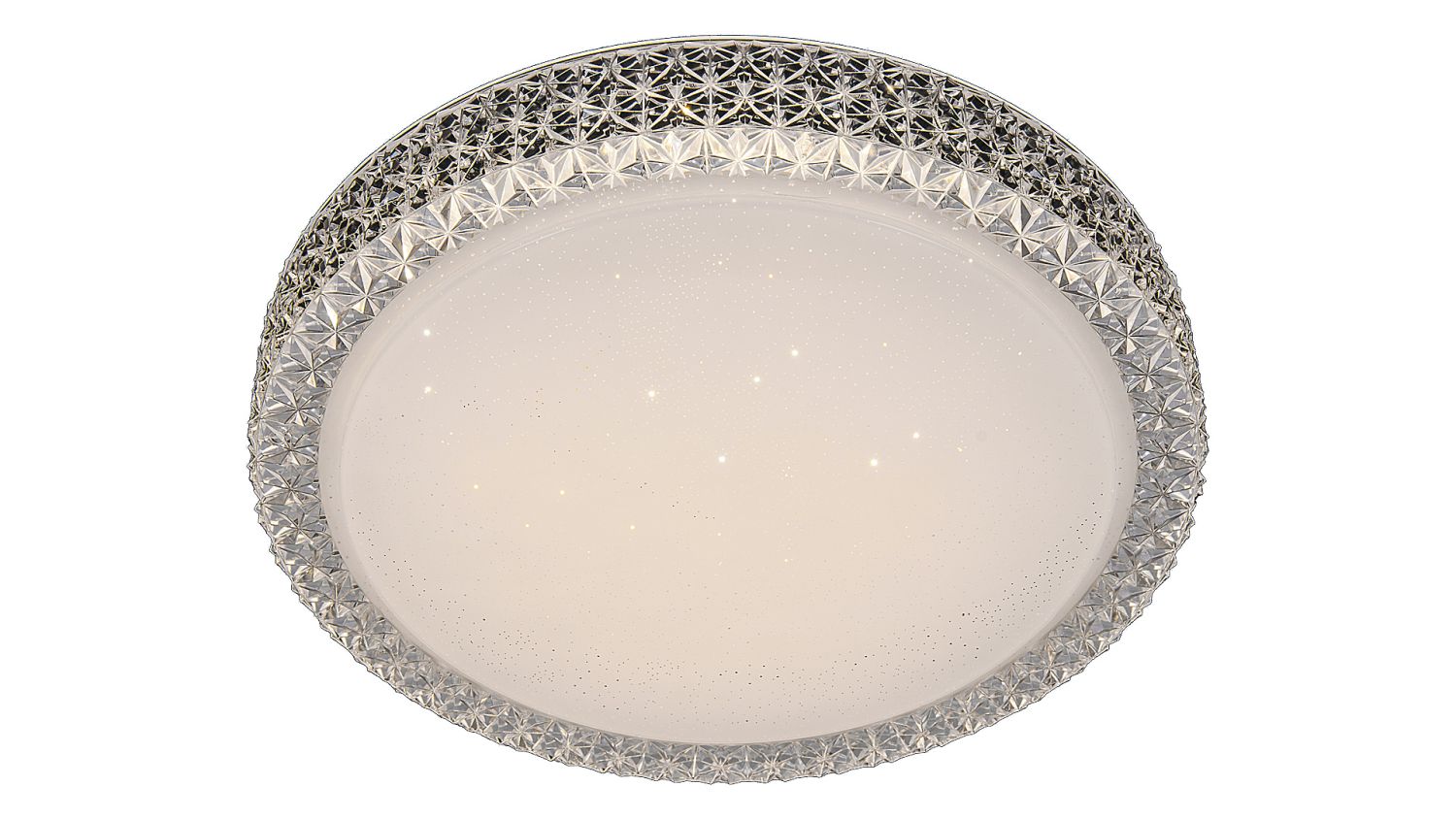Runde LED Deckenlampe Kristalle Ø28cm 18W in Weiß