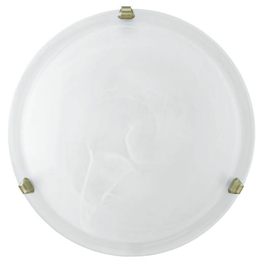 Deckenlampe Weiß Glas Metall Ø 40 cm E27 flach