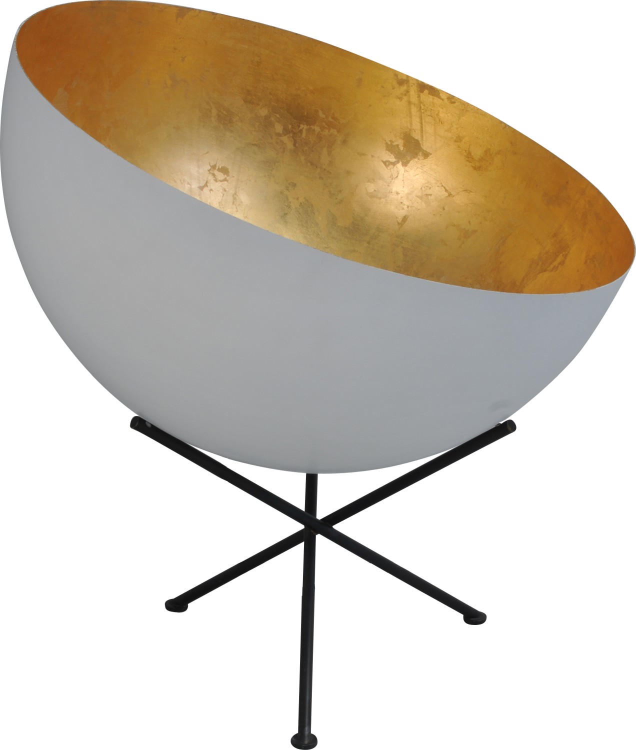 Stehlampe Weiß Gold Ø60cm H:70cm Dreibein LARINO