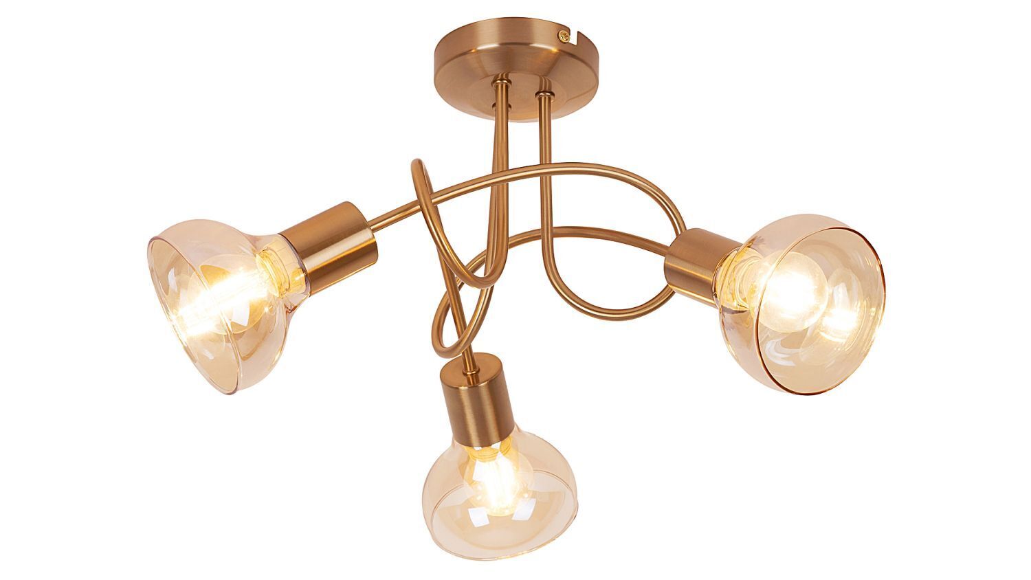 Gemütlicher Deckenspot in Gold 3-flmg E14 elegant
