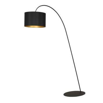 Deckenleuchte Schwarz-gold Mit Stoffschirm (Ø30cm) - E27, Für Wohn- & Schlafzimmer