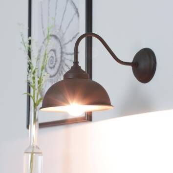 Wandleuchte Aus Echt-Messing – Antik Bronze, Stoffschirm Beige, Handarbeit Aus Italien, E27 Bis 60W