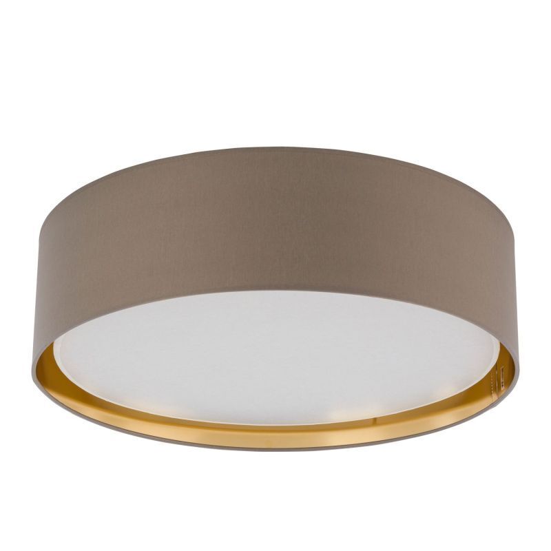 Licht-Erlebnisse Deckenleuchte Ø 60 Cm – Beige/Gold, Blendarm Für 4x E27 LED | Flachbau Für Wohnzimmer & Schlafzimmer